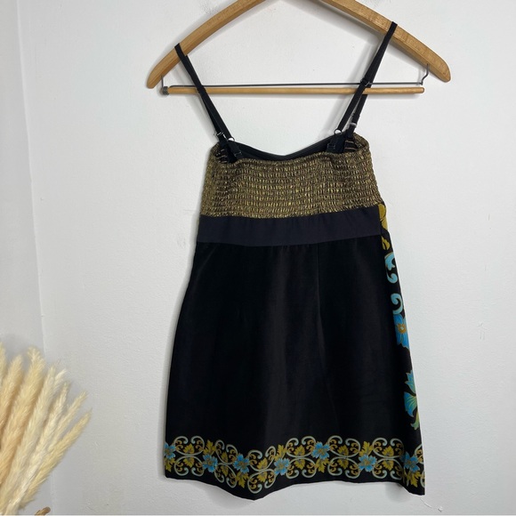 Free People Y2K Lost In Paradise Floral Velvet Mini Dress Size 2 NWT Metallic - Picture 6 of 16